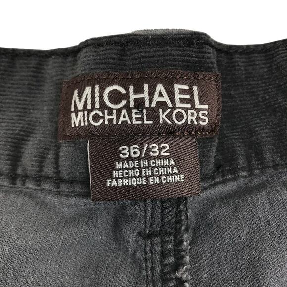 MICHAEL KORS Corduroy Pants Men 36x32 Gray Classic Everyday Academia Comfort - Picture 9 of 10